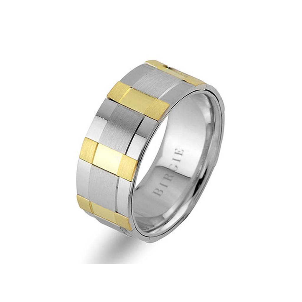 Alliance clair de lune en or blanc et jaune