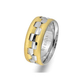 Alliance rythmique en or blanc et jaune