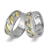 Alliance Presto en or blanc et jaune avec diamants