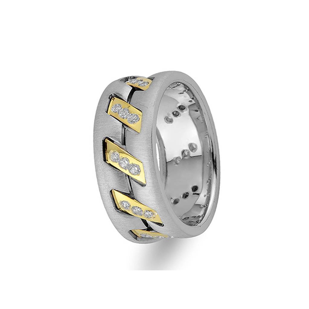 Alliance Presto en or blanc et jaune avec diamants