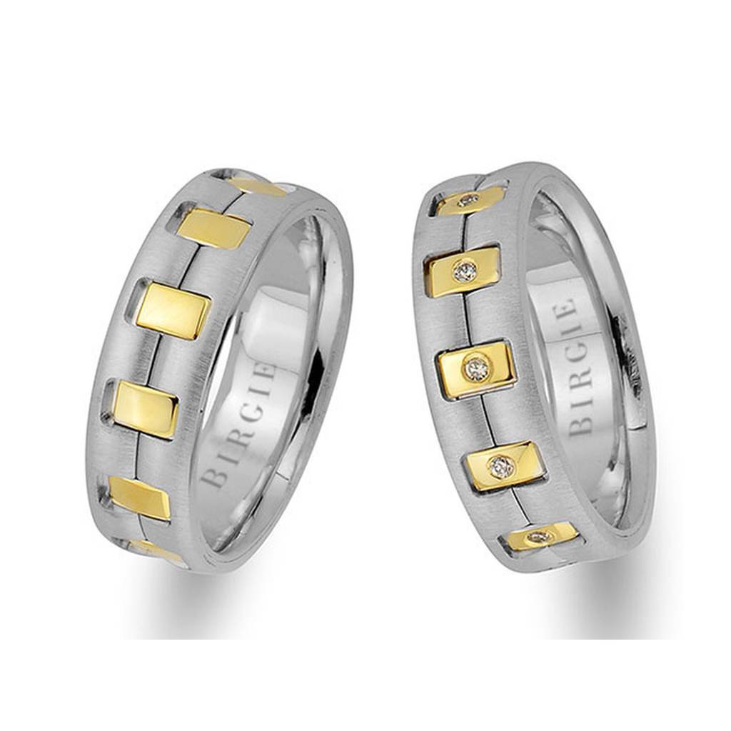 Alliance Presto en or blanc et jaune avec diamants