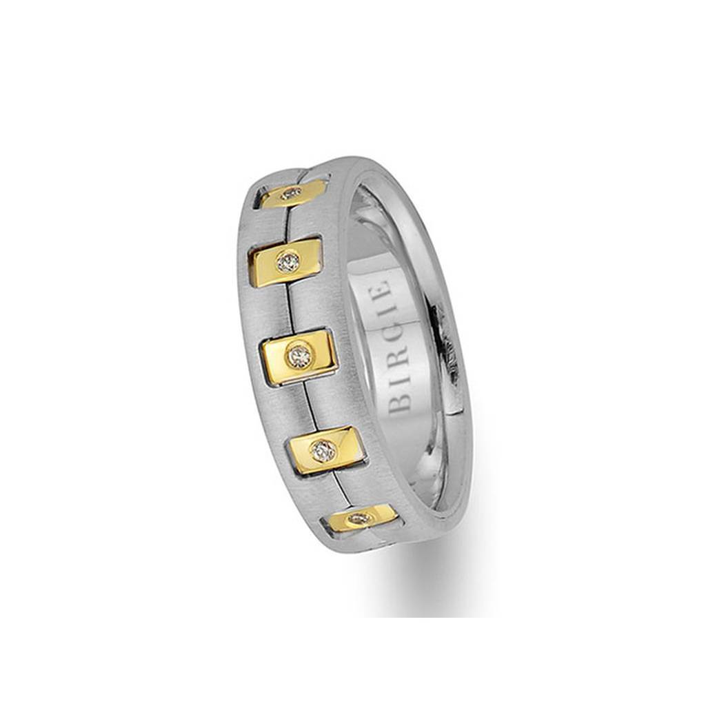 Alliance Presto en or blanc et jaune avec diamants