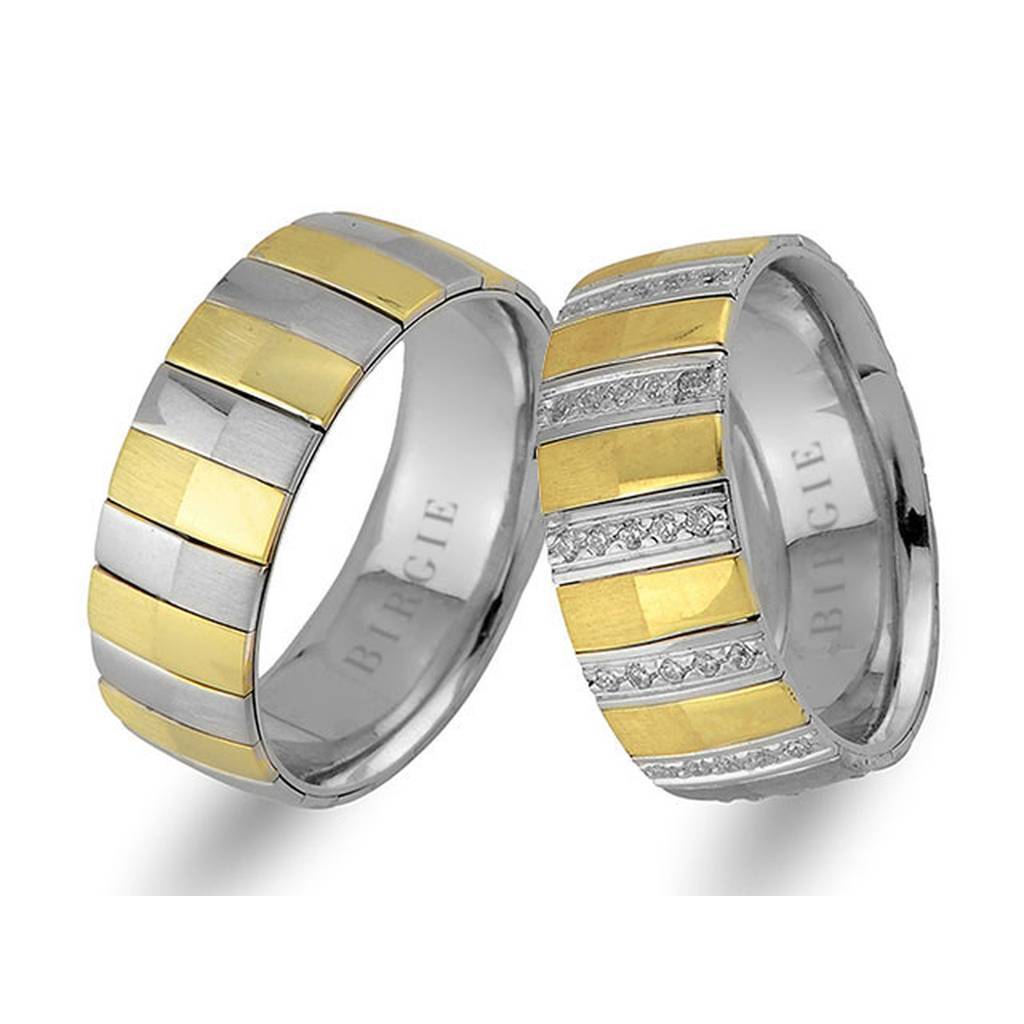 Alliance Adagio en or blanc et jaune avec diamants