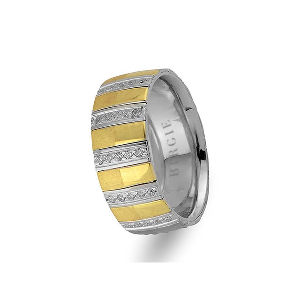 Alliance Adagio en or blanc et jaune avec diamants