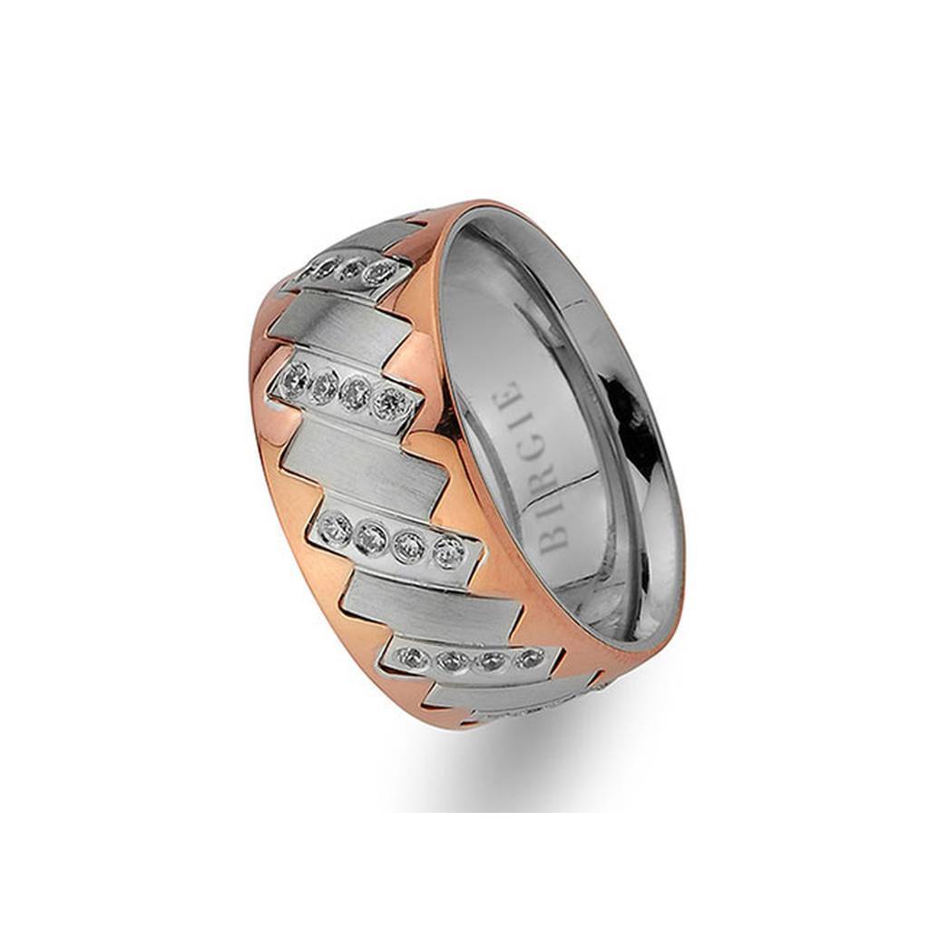 Alliance Sky en or blanc et rose avec diamants