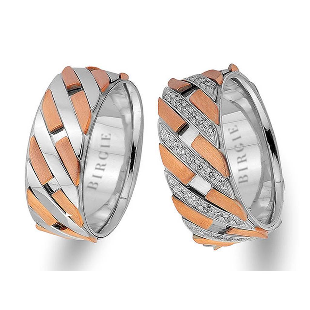 Alliance Kayra Design en or blanc et rose avec diamants