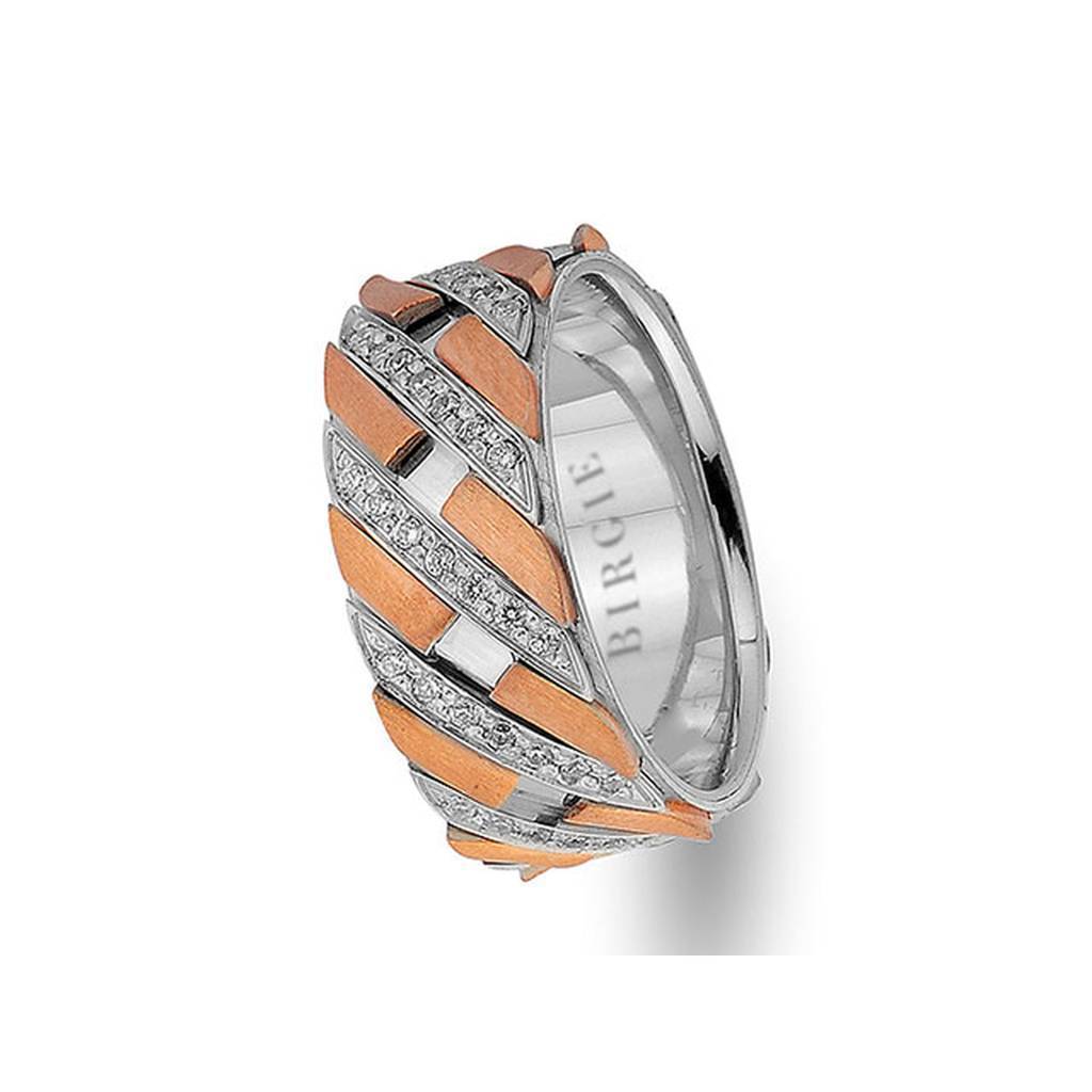 Alliance Kayra Design en or blanc et rose avec diamants