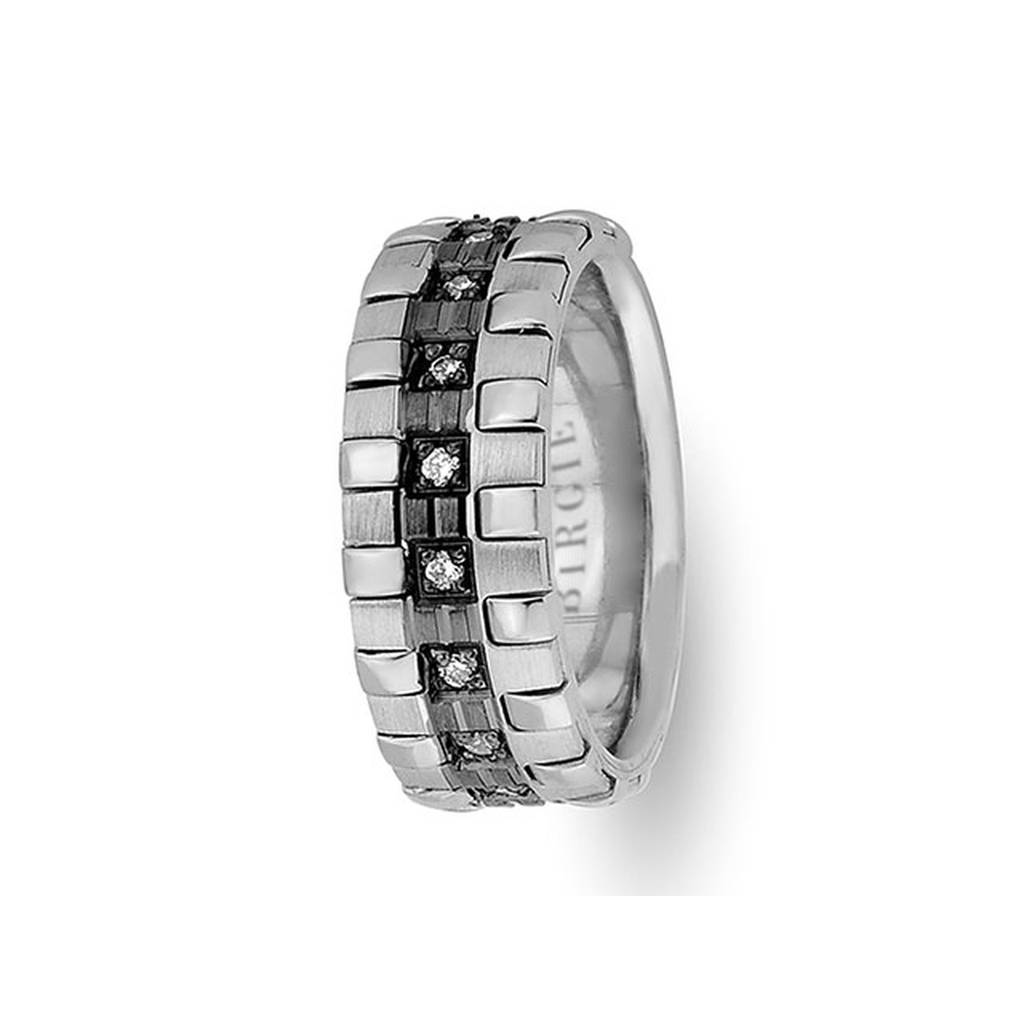 Alliance Harpe en Or Blanc avec Diamants
