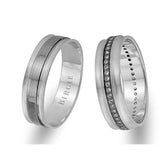 Alliance classique en or blanc avec diamants