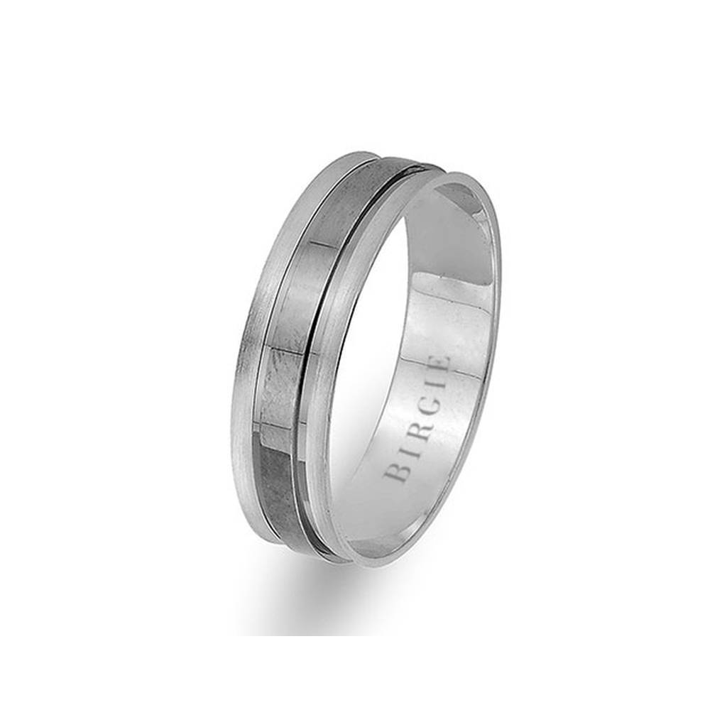 Alliance classique en or blanc