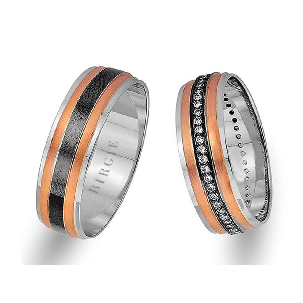 Rose Gold Classical Wedding Band w/ Diamonds