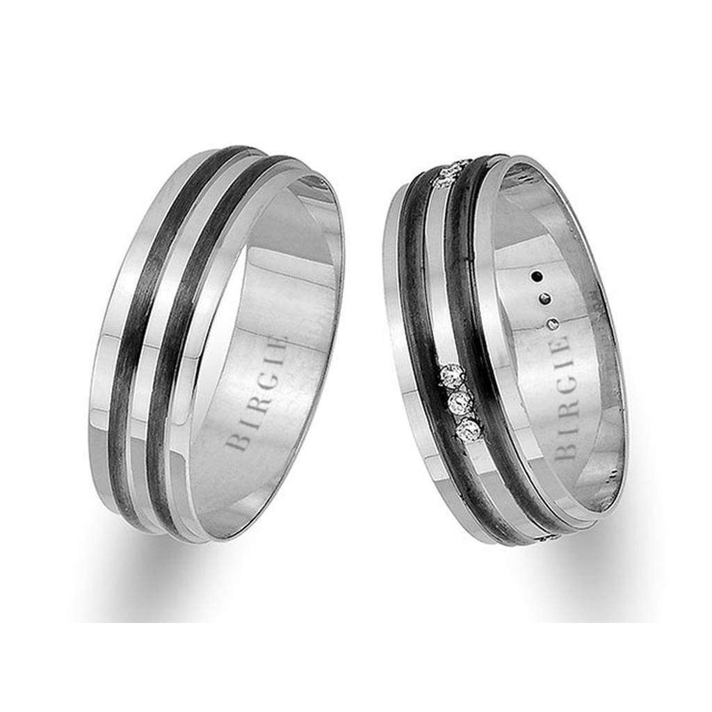 Alliance classique 2 couleurs en or blanc avec diamants