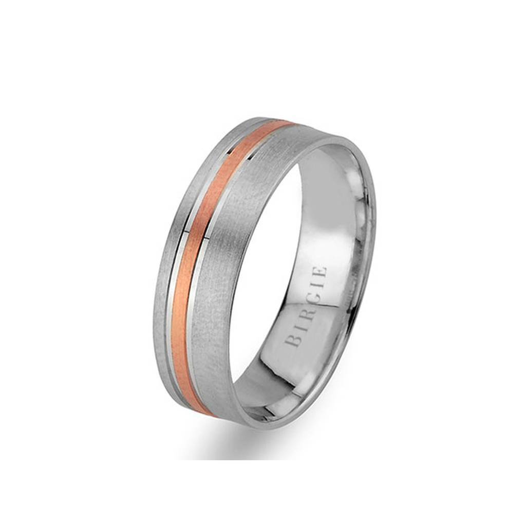 Alliance classique en or blanc et rose