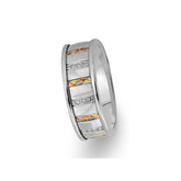 Alliance tressée en or blanc 3 couleurs avec diamants