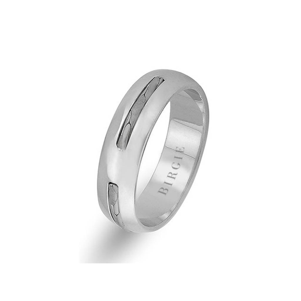 Alliance en or blanc au design moderne