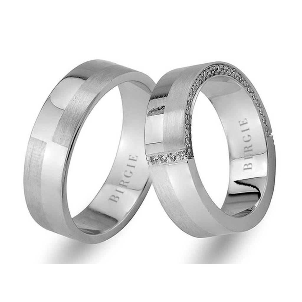 White Gold Wedding Band w/ Diamonds