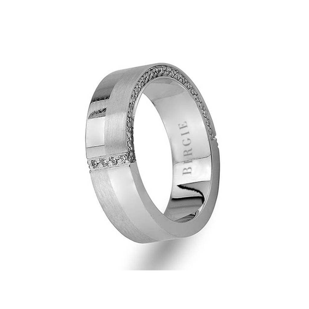 White Gold Wedding Band w/ Diamonds