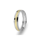 White and Yellow Gold Halfeti Wedding Band