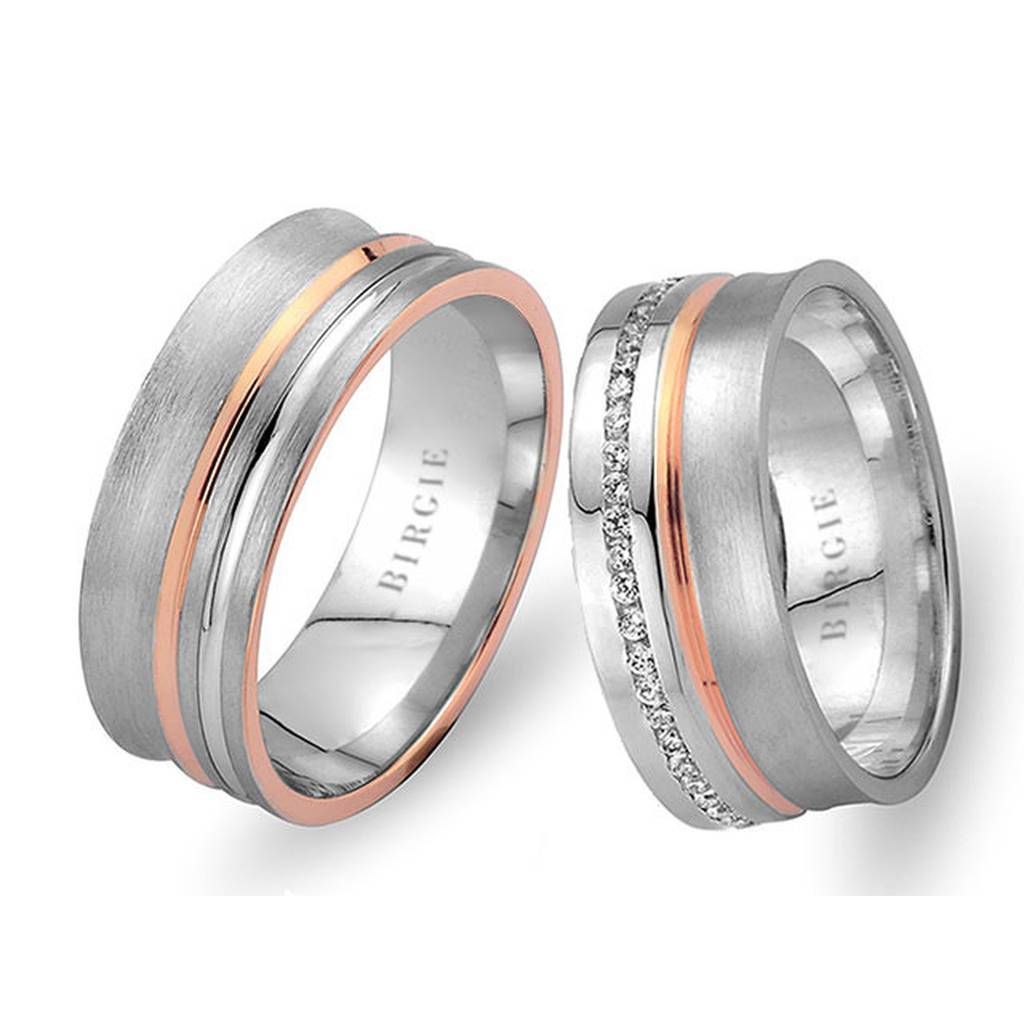 Alliance Utarit en or blanc et rose avec diamants