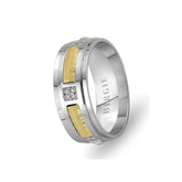 Alliance Mars en or blanc et jaune avec diamant unique