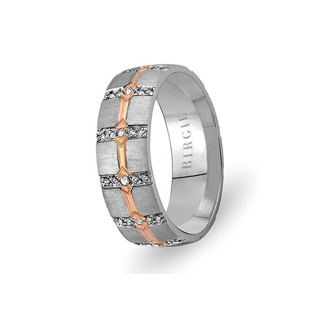 Alliance West en or blanc et rose avec diamants