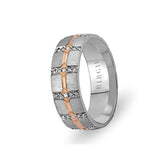 Alliance West en or blanc et rose avec diamants