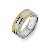 Alliance West en or blanc et jaune avec diamants Twin Line