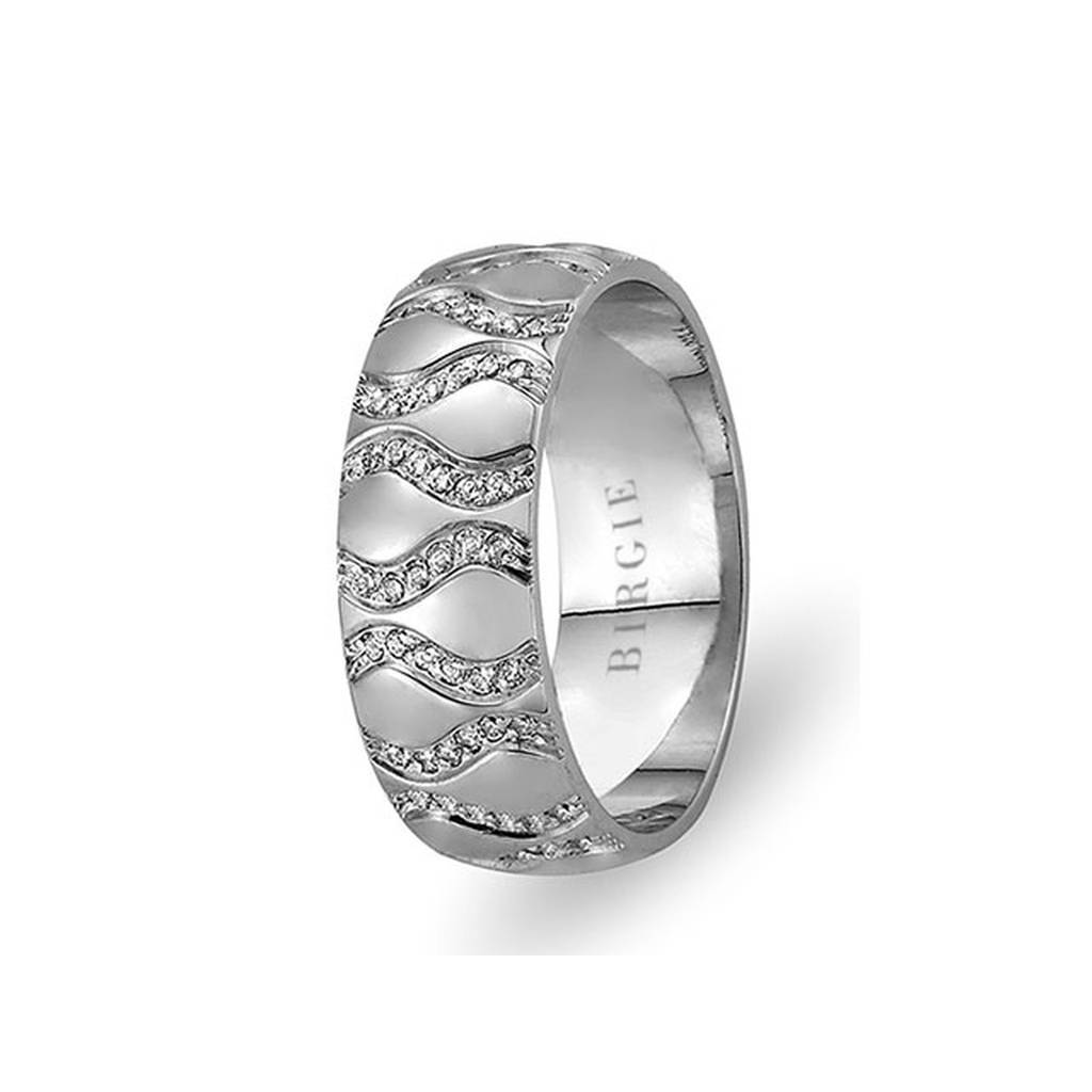 Alliance Akrep en or blanc avec diamants