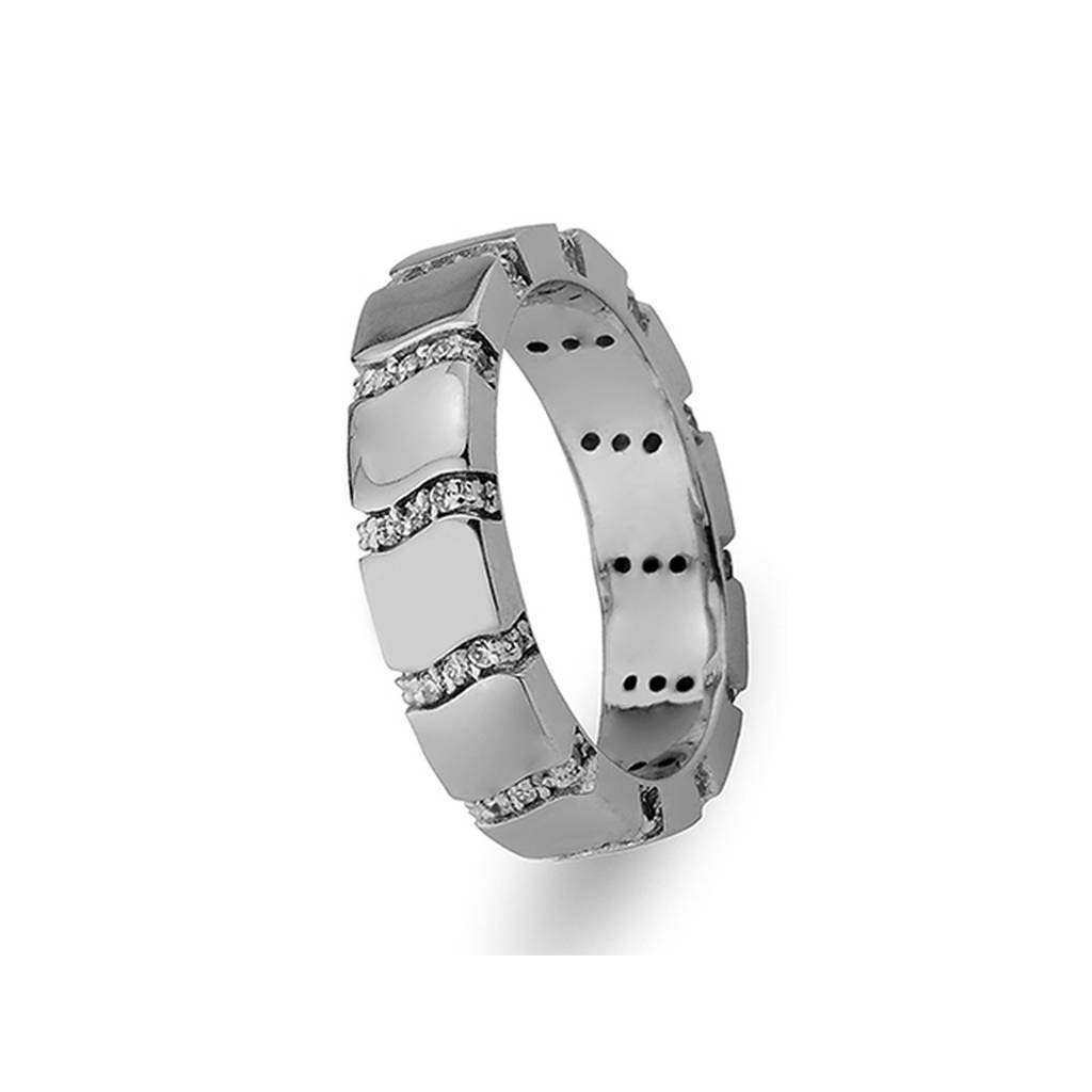 Alliance Cedy en or blanc avec diamants