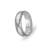 Alliance Delv en or blanc avec diamants Twin Line