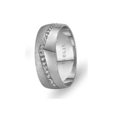 Alliance Akkad en or blanc avec diamants