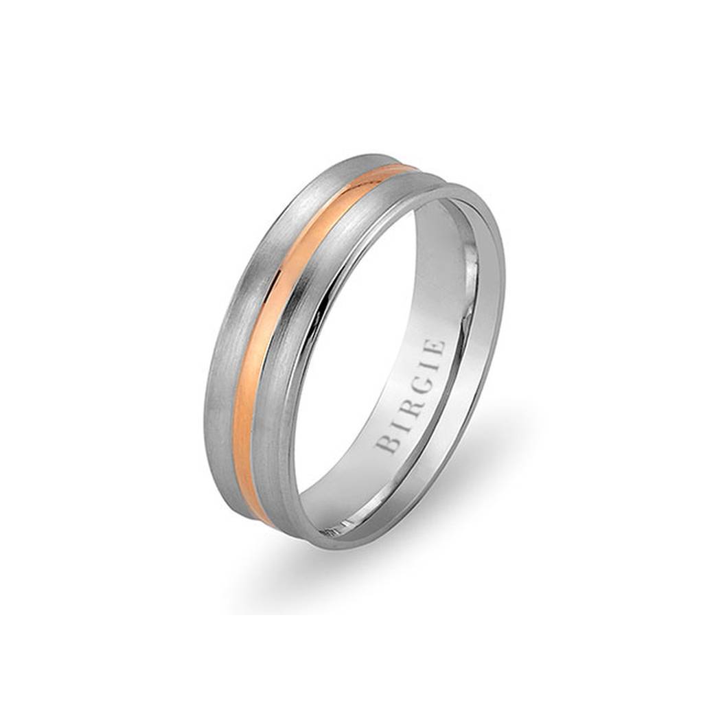 Alliance Caria en or blanc et rose