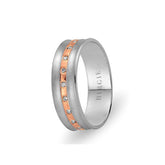 Alliance Caria en or blanc et rose avec diamants