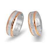 Alliance Ionia en or blanc et rose avec diamants