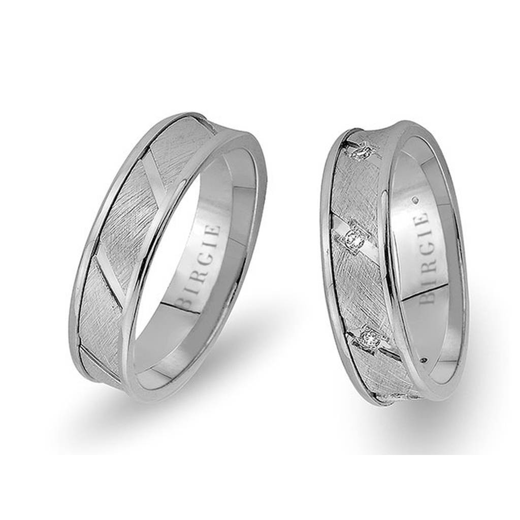 Alliance Cibali en or blanc avec diamants