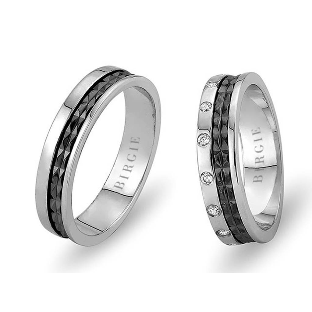 Alliance Neva bicolore en or blanc avec diamants
