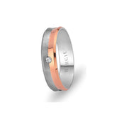 Alliance Beyazit en or blanc et rose avec diamant unique