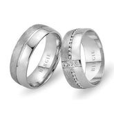 Alliance Eyup en or blanc avec diamants