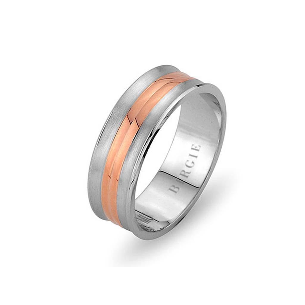 Alliance en corail blanc et or rose