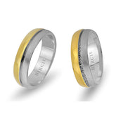 Alliance Fulya en or blanc et jaune avec diamants
