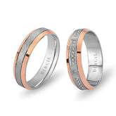 Alliance Huma en or blanc et rose avec diamants