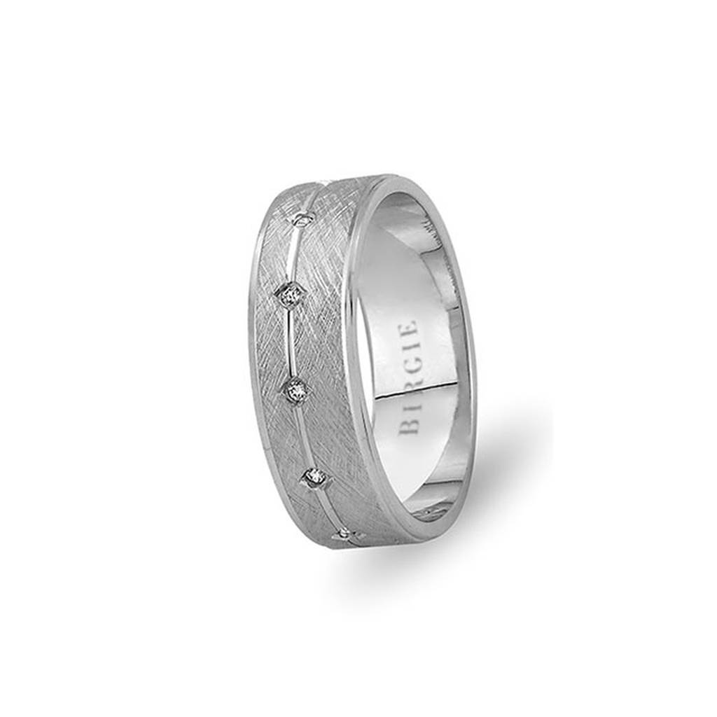 Alliance Gulbahar Matt en or blanc avec diamants