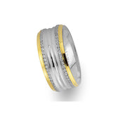 Alliance Gevheri en or blanc et rose avec diamants Twin Line