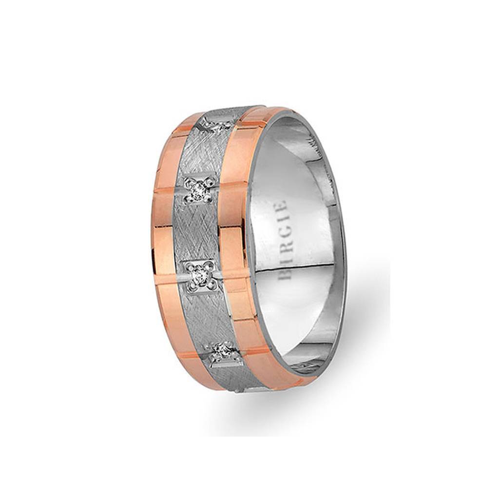 Alliance City of Rose en or blanc et rose avec diamants