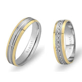 Alliance Delos en or blanc et jaune avec diamants