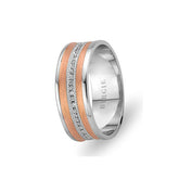 Alliance Bihzad en or blanc et rose avec diamants