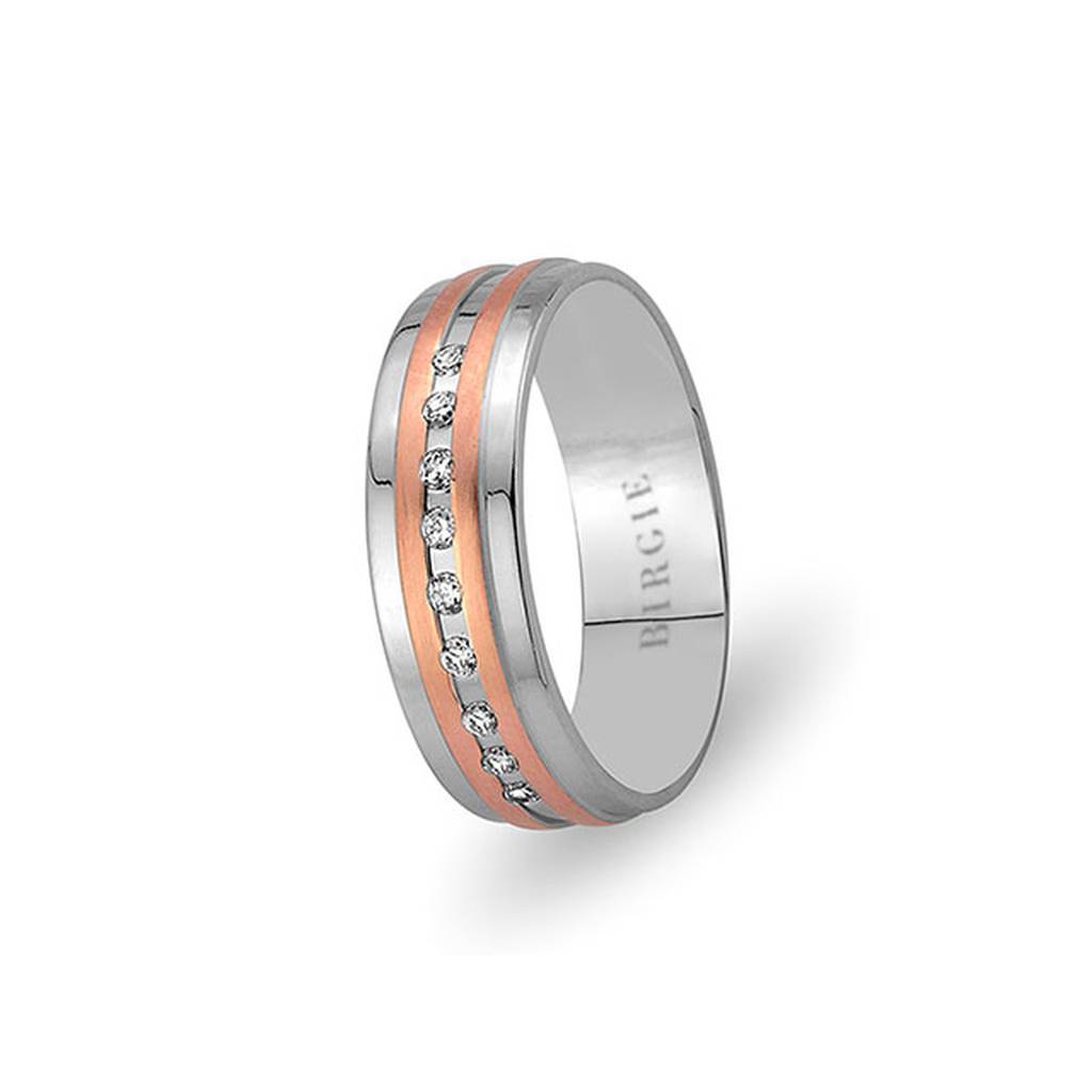 Alliance Herat en or blanc et rose avec diamants