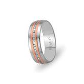 Alliance Herat en or blanc et rose avec diamants