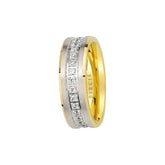 Alliance Lebon en or blanc et jaune avec diamants