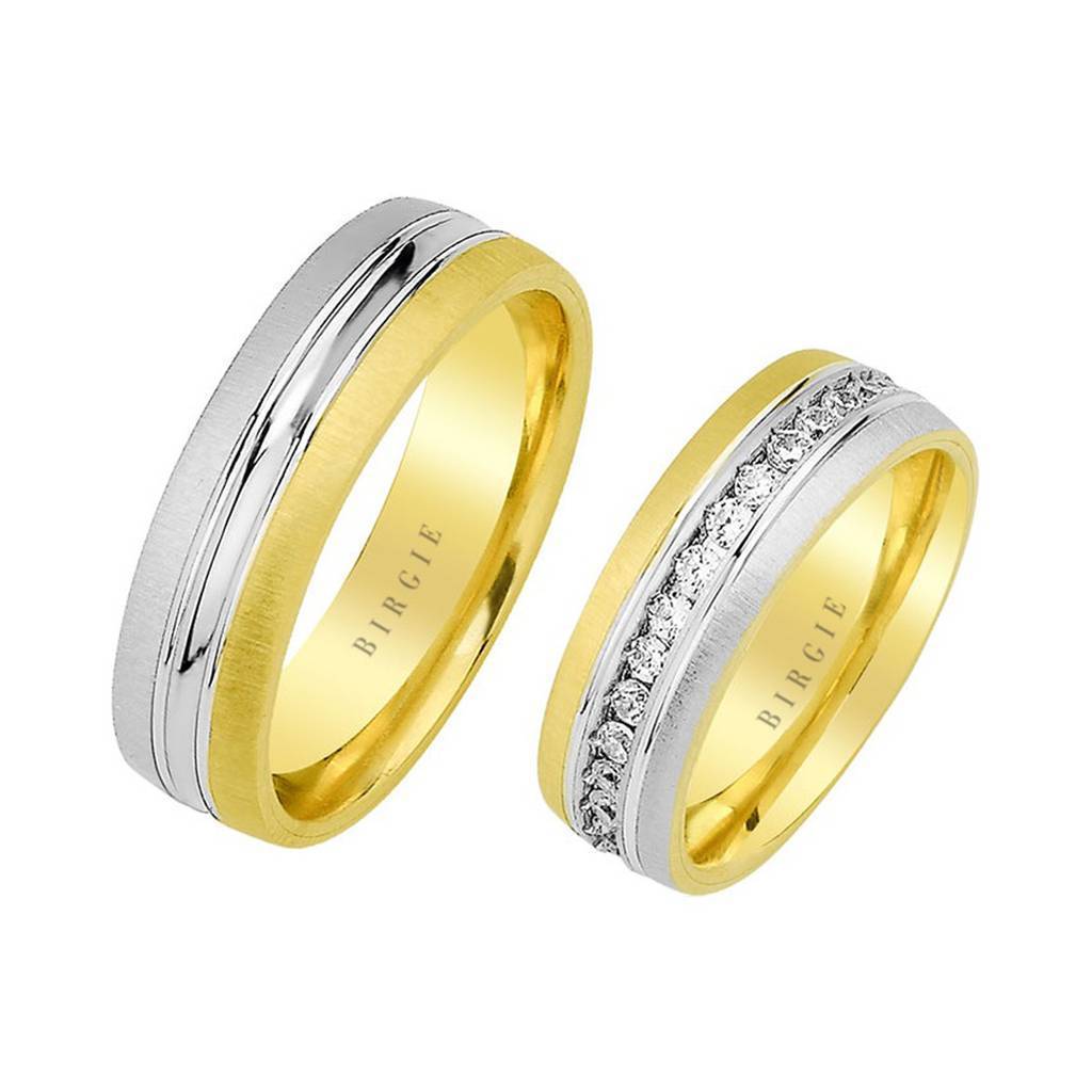 Alliance Atlas en or blanc et jaune avec diamants